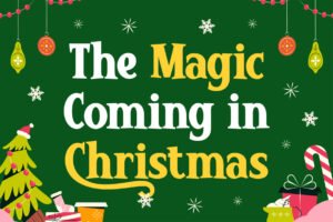 Winter Glyph Font The Magic Coming in Christmas typography
