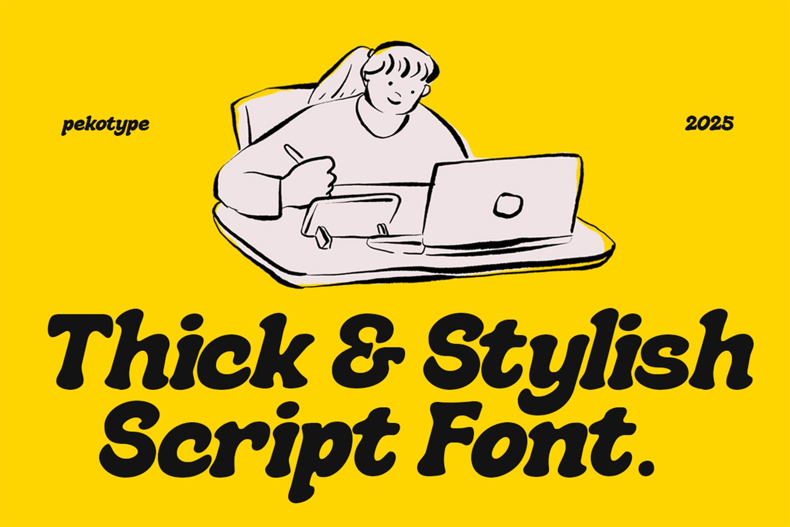 Pagion Font thick and stylish script lettering showcase