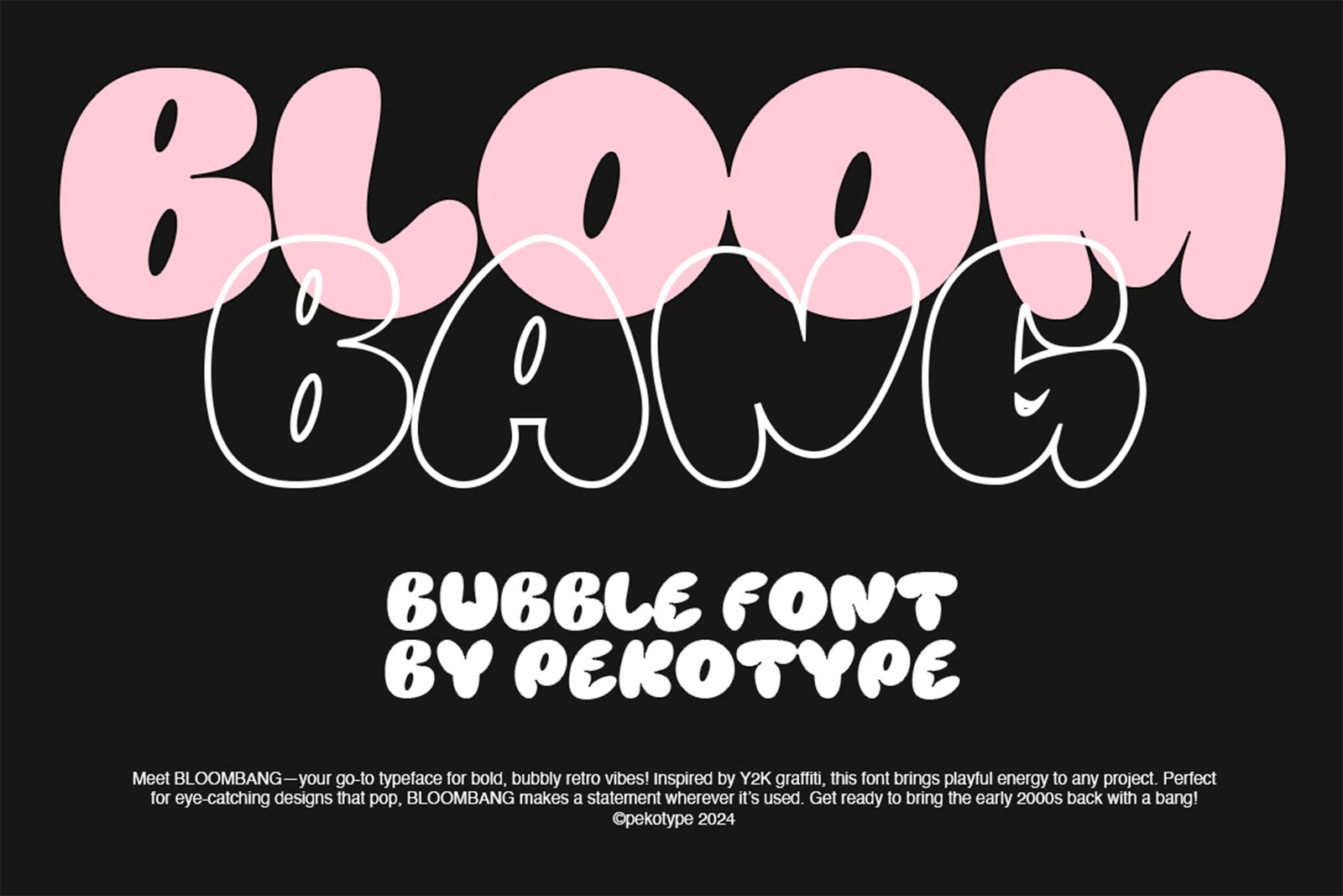 BLOOMBANG Font rounded bubbly lettering
