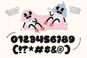 BLOOMBANG Font numbers symbols and punctuation