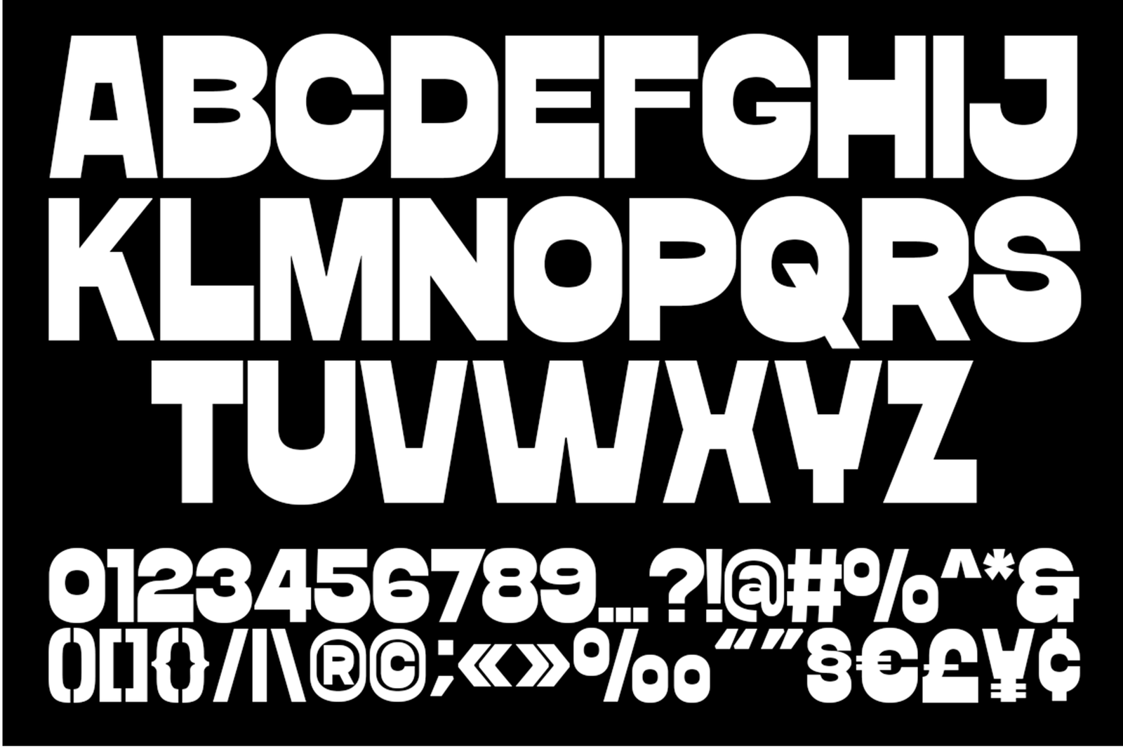 DAMEON Font uppercase alphabet characters, number and punctuation symbols
