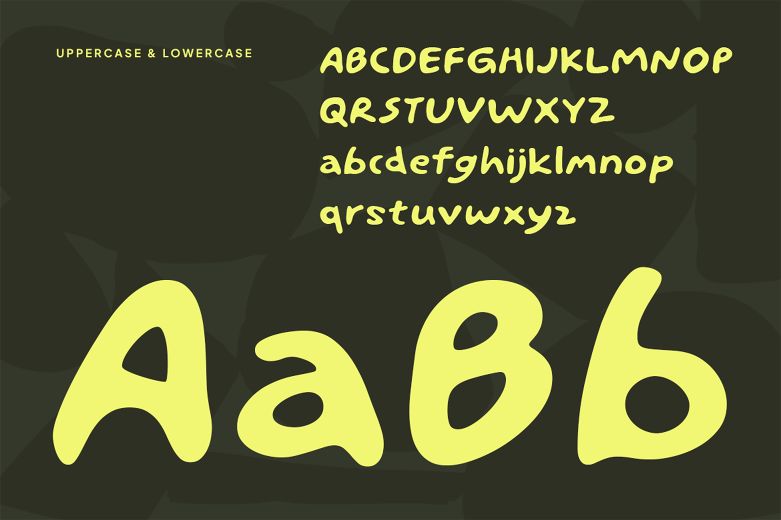 Wakupo Font uppercase lowercase alphabet specimen