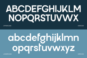 VIREON uppercase and lowercase alphabet specimen