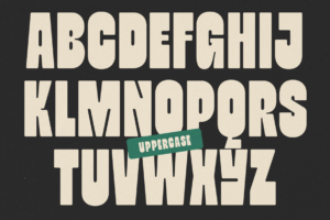 YAGULT uppercase alphabet character specimen