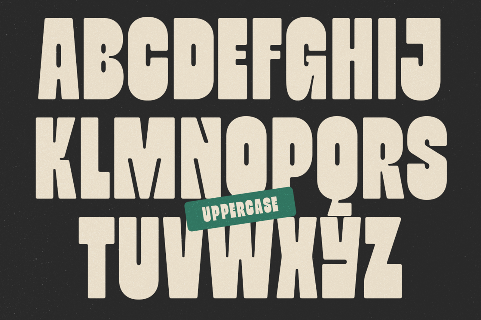 YAGULT uppercase alphabet character specimen