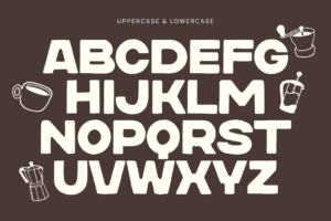 DAILY BREW Font uppercase and lowercase characters