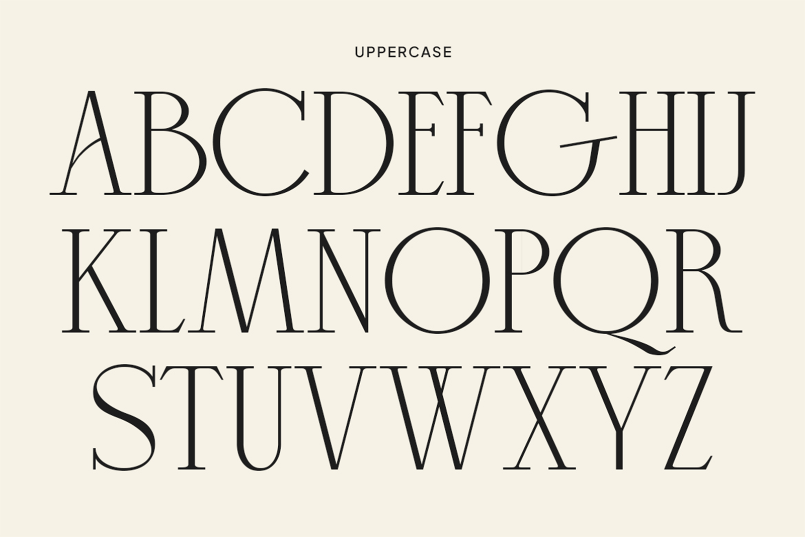 Mikaelo Font uppercase alphabet specimen