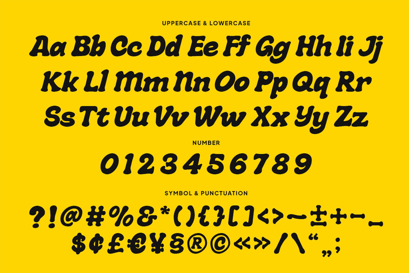 Pagion Font uppercase lowercase alphabet numbers and symbols