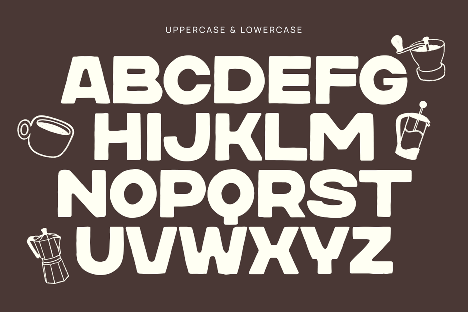 DAILY BREW Font uppercase and lowercase characters
