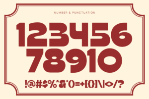 OAKLA Font numbers symbols and punctuation