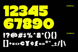 RUYA Font numbers symbols and punctuation