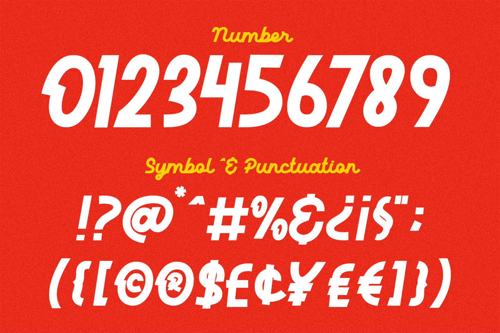 DALIOT Font numbers symbols and punctuation
