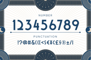 DECORT Font numbers symbols and punctuation