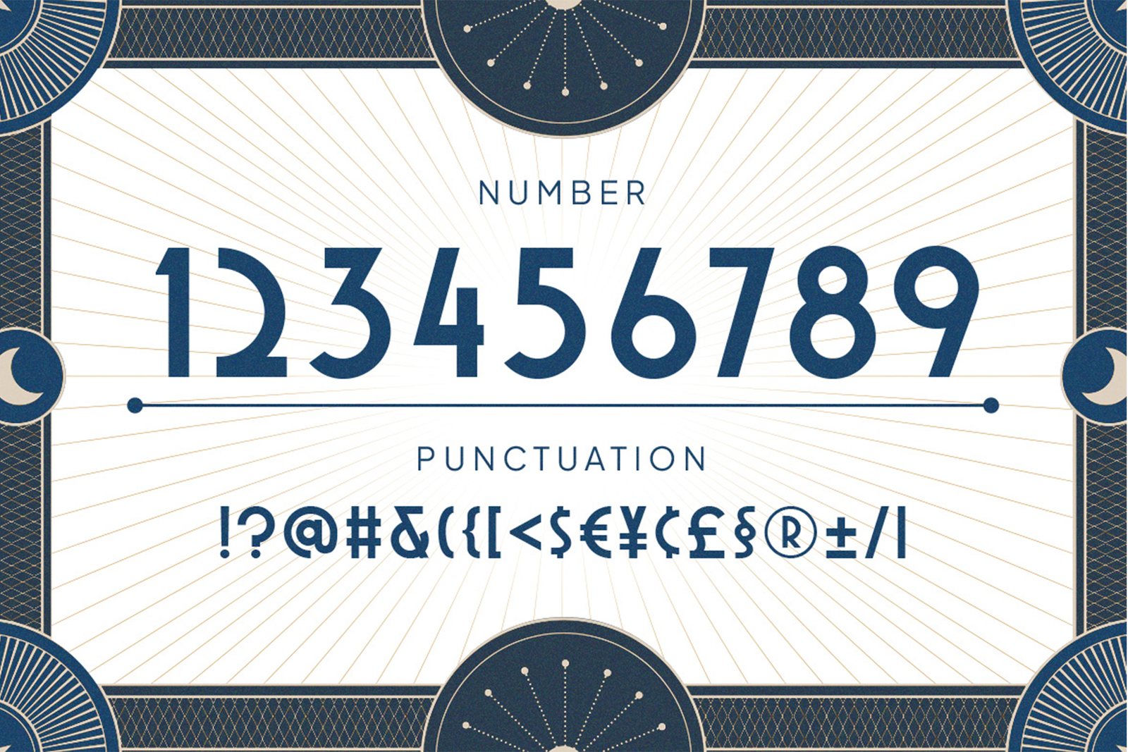 DECORT Font numbers symbols and punctuation