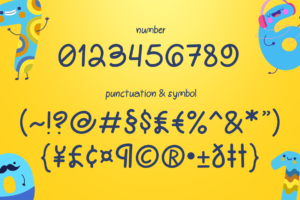 DYOLANAN Font numbers symbols and punctuation