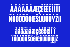 HAKOBI Font multilingual accented character specimen