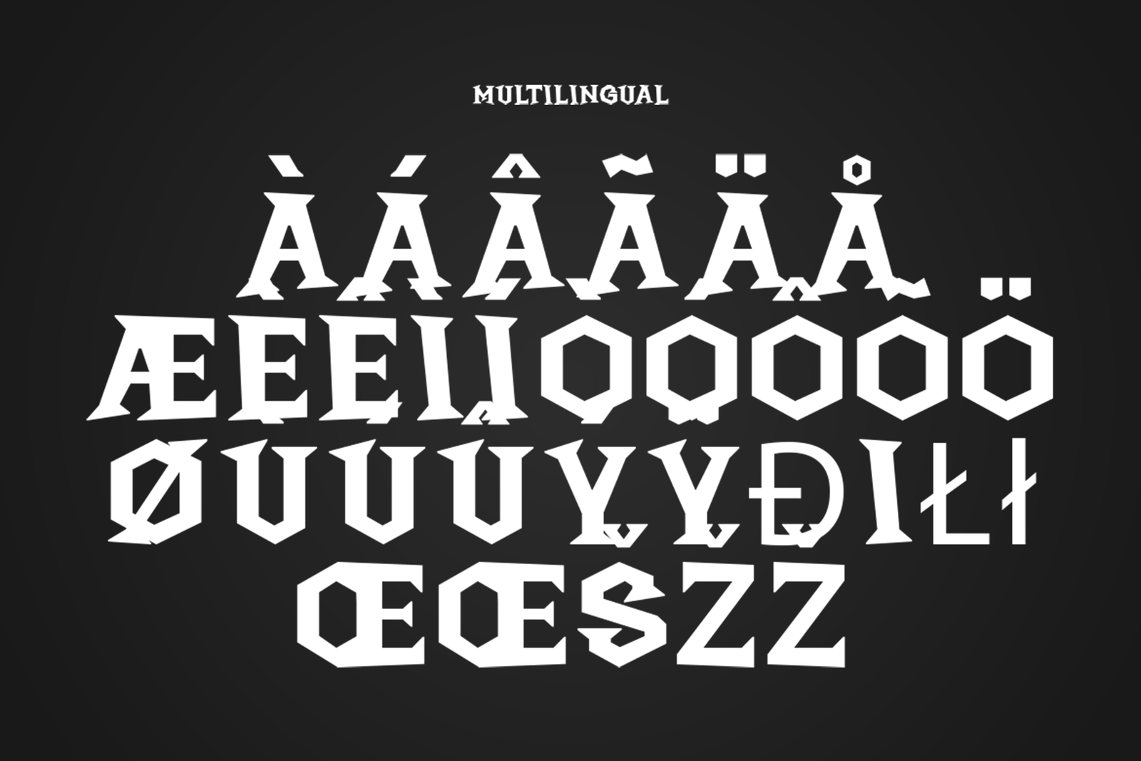 Wicked Night Font multilingual accented character support