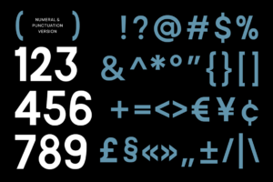 VIREON numbers punctuation and symbol specimen