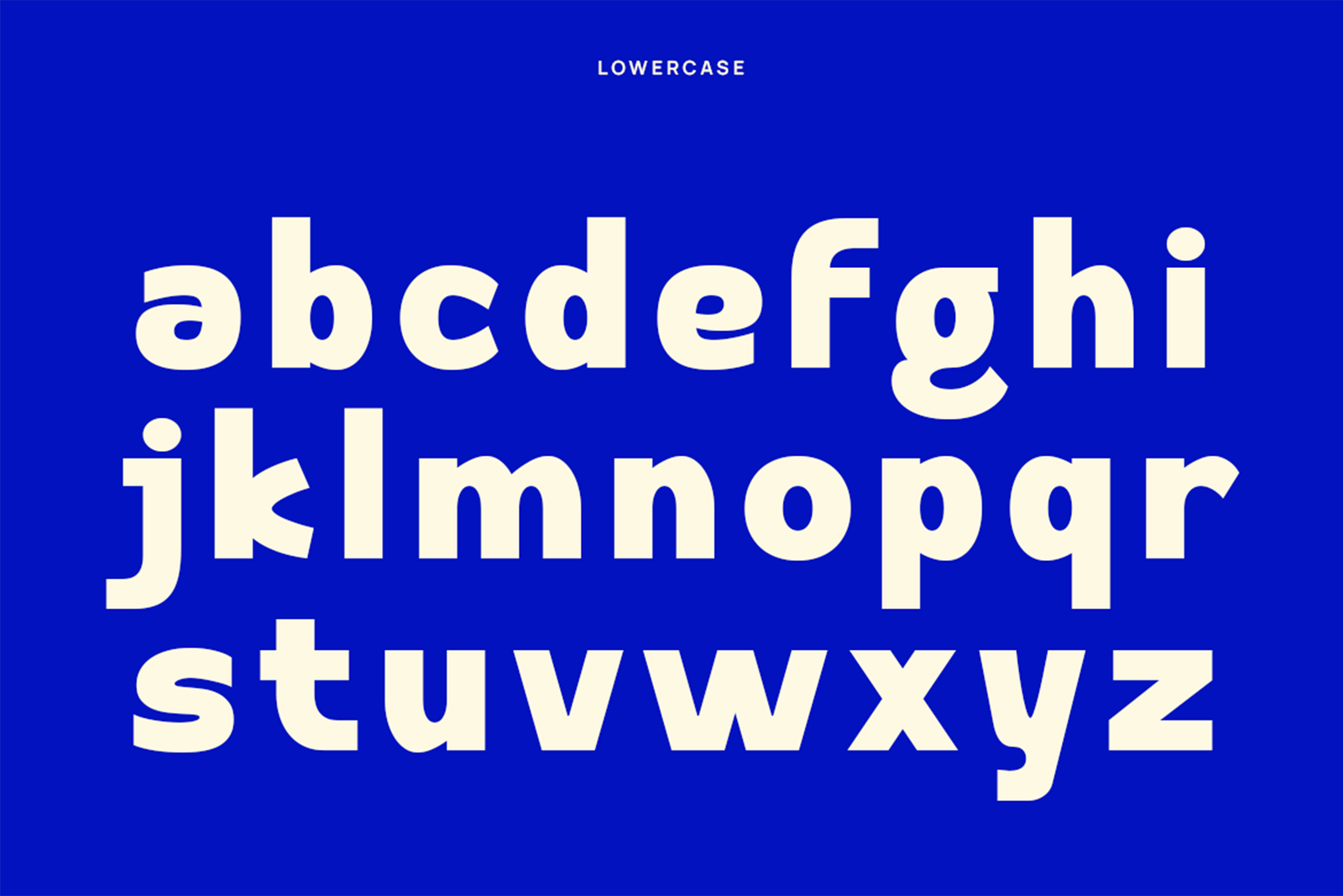 Sokochi Font lowercase alphabet character specimen