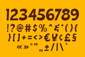 PEANUT WAFFLE Font numbers symbols and punctuation