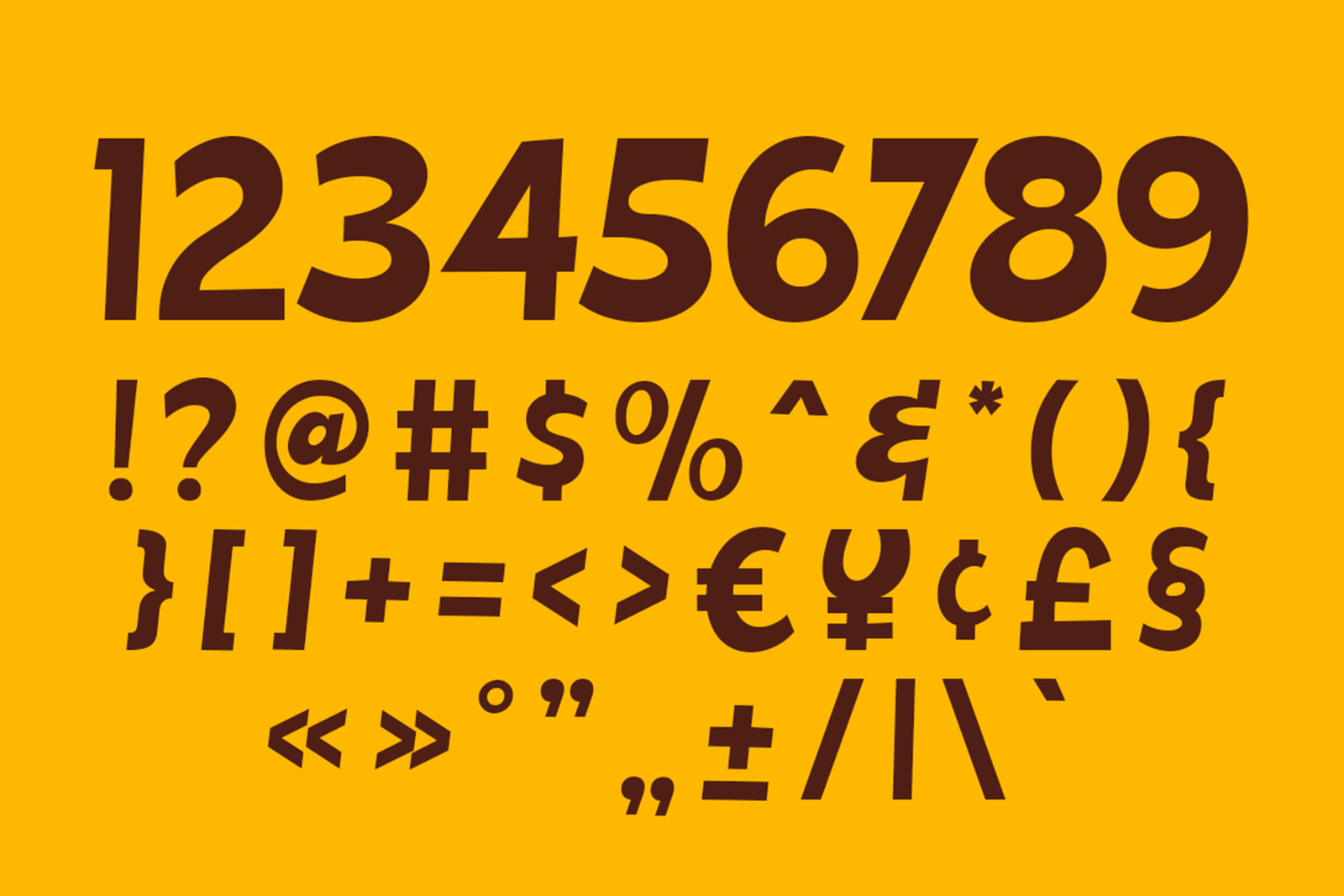PEANUT WAFFLE Font numbers symbols and punctuation