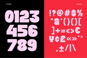 BEARO Font numbers symbols and punctuation