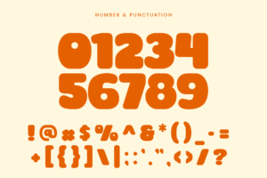 BIDUA Font numbers symbols and punctuation