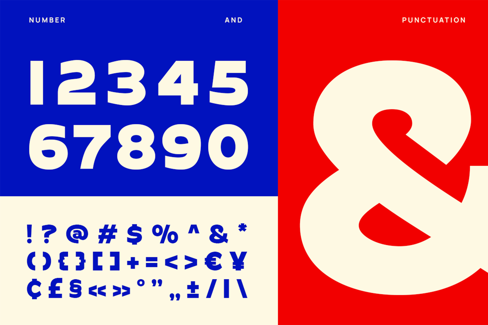 Sokochi Font numbers symbols and punctuation specimen