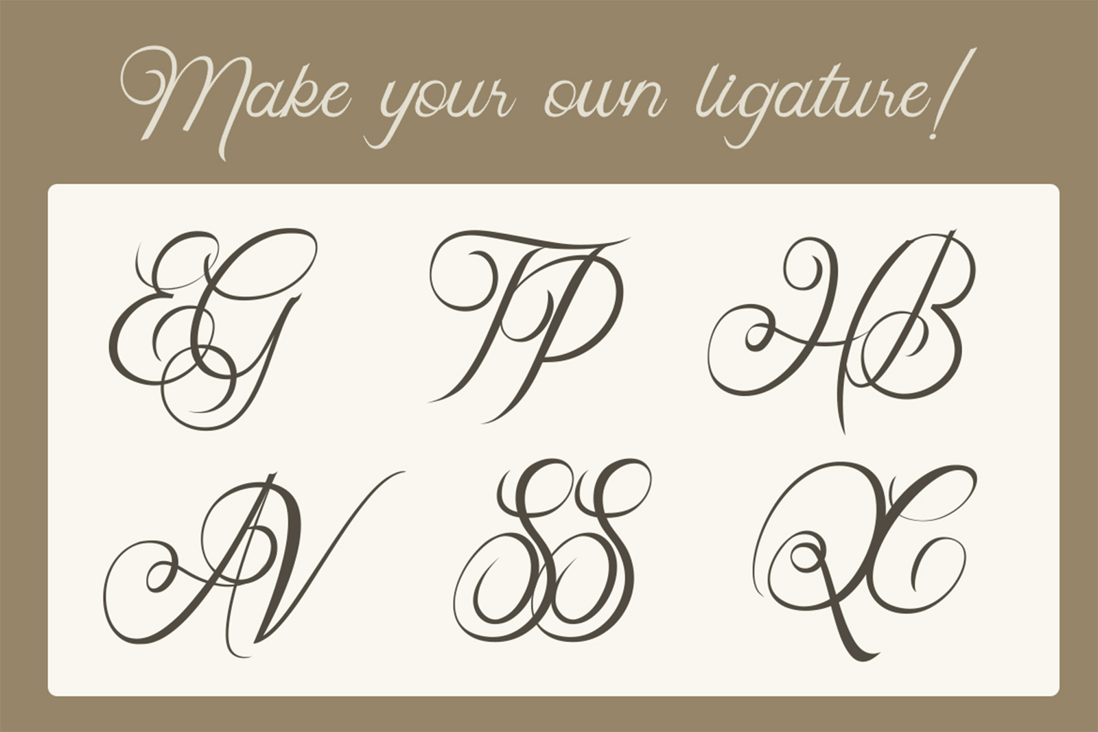 Skipten Font decorative ligature character specimen