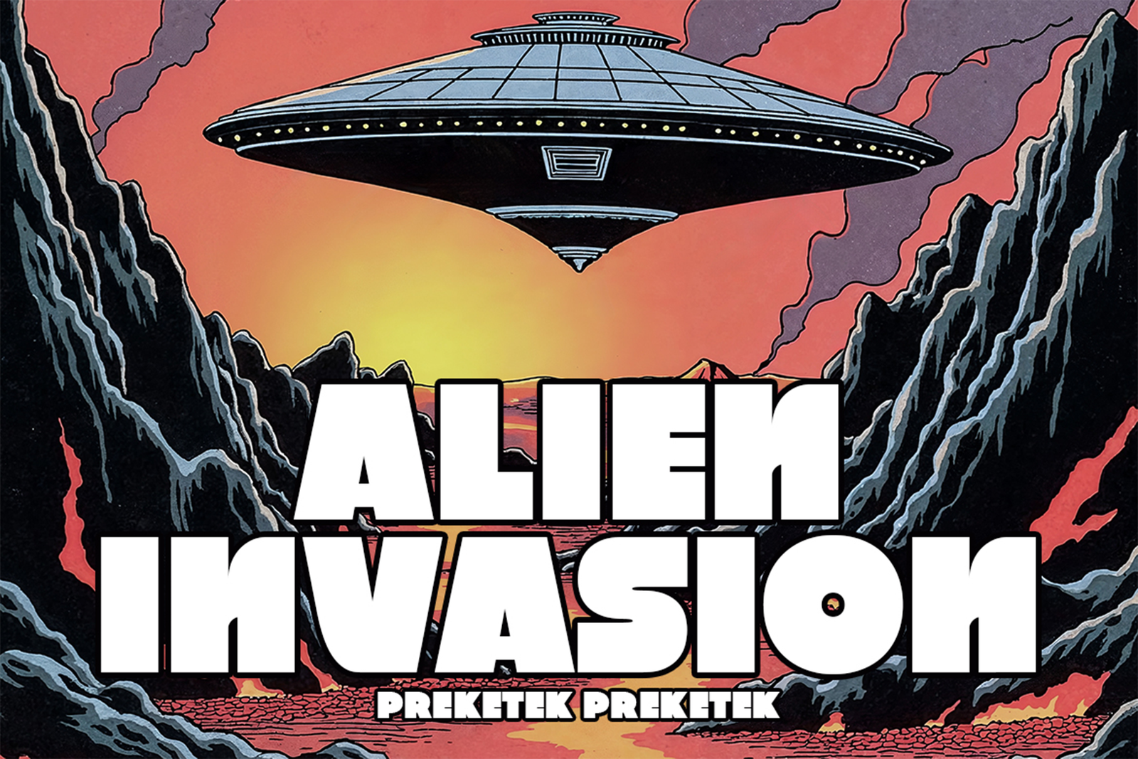 Swedis Font Alien Invasion retro sci-fi poster