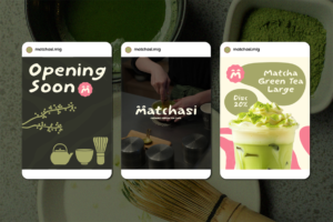 Wakupo Font matcha café social media promotional designs