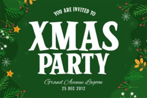 Winter Glyph Font Xmas Party Christmas invitation poster