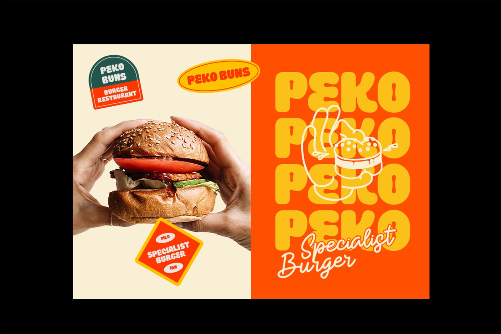 Spicy Pickle Font Peko Buns specialist burger branding design