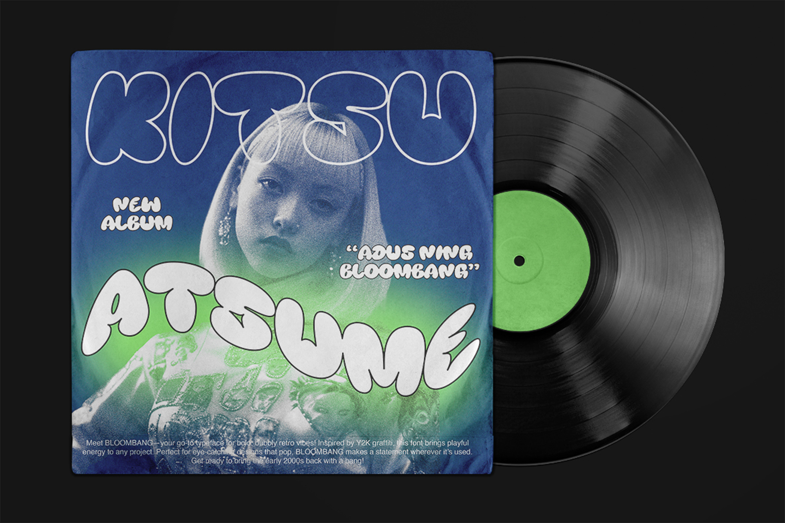 BLOOMBANG Font album cover mockup