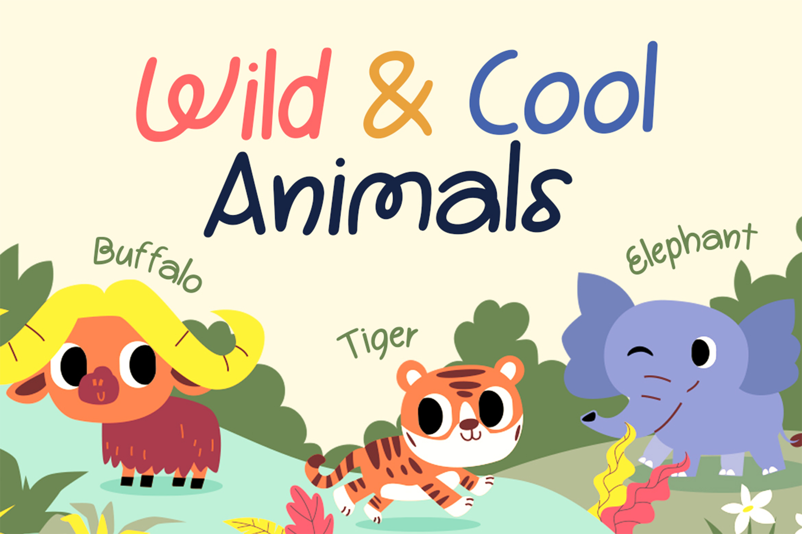DYOLANAN Font animal alphabet learning design