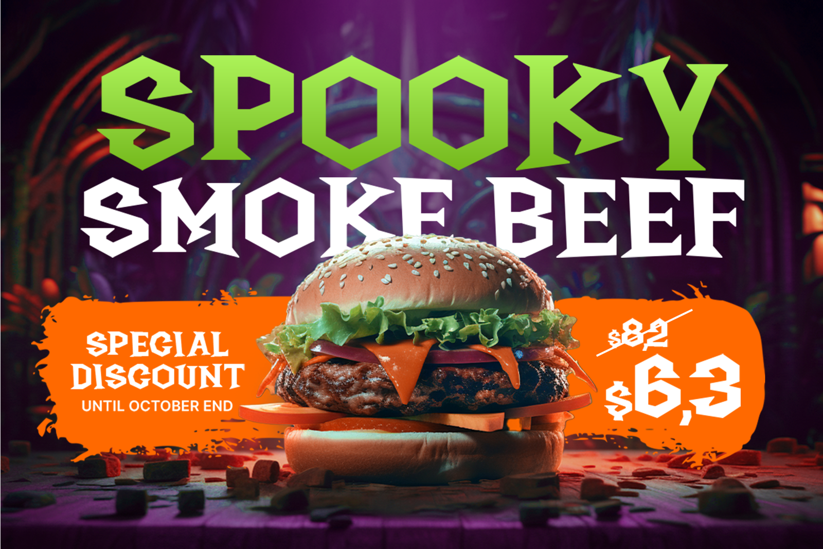 Wicked Night Font Spooky Smoke Beef promotional graphic