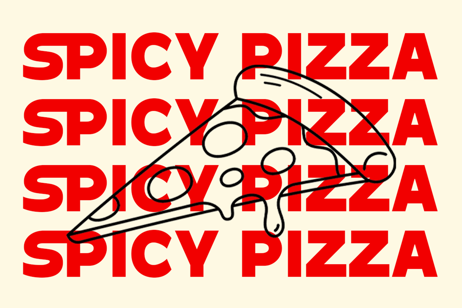Sokochi Font Spicy Pizza ligature typography sample
