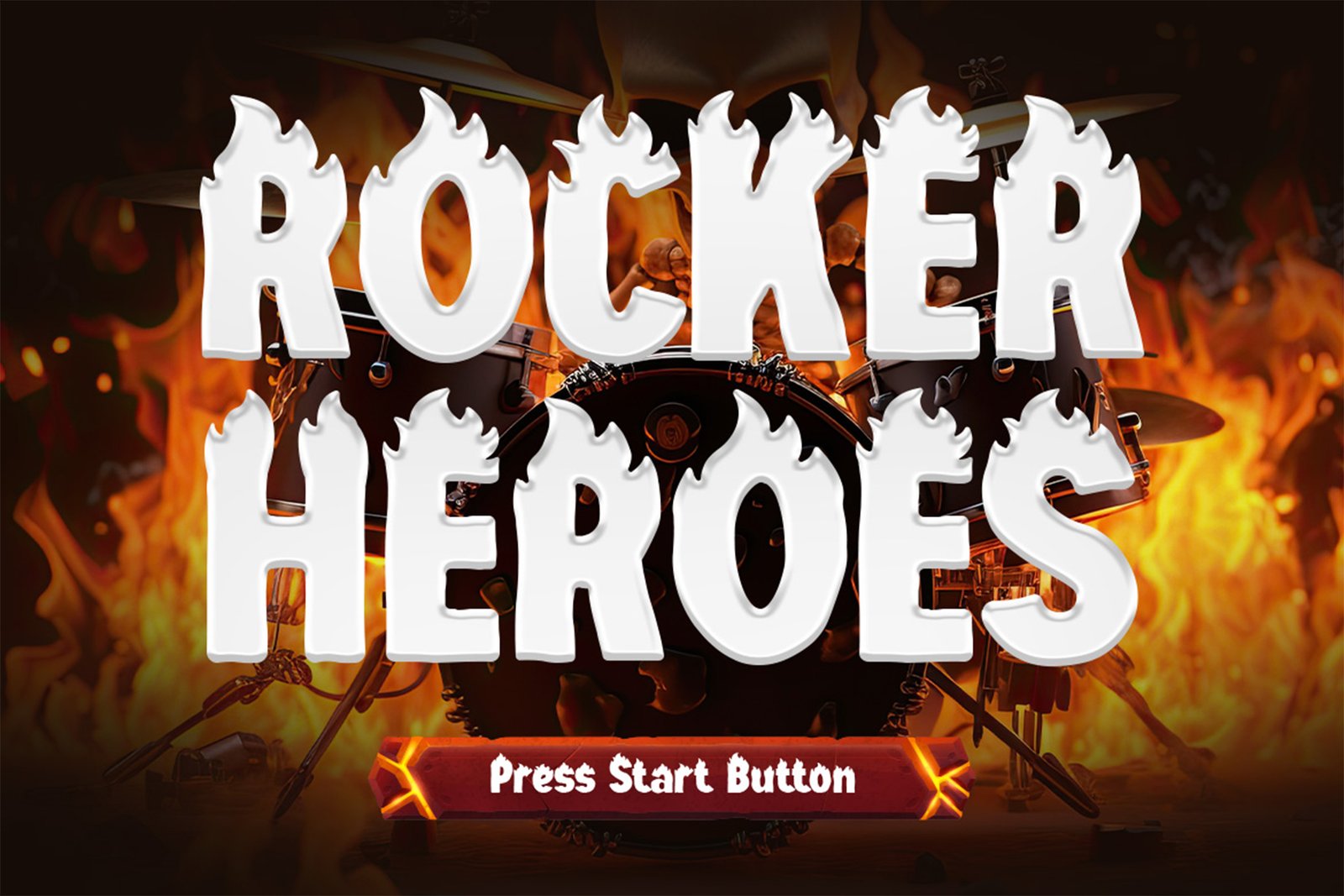 FIREFOLK Font Rocker Heroes gaming poster