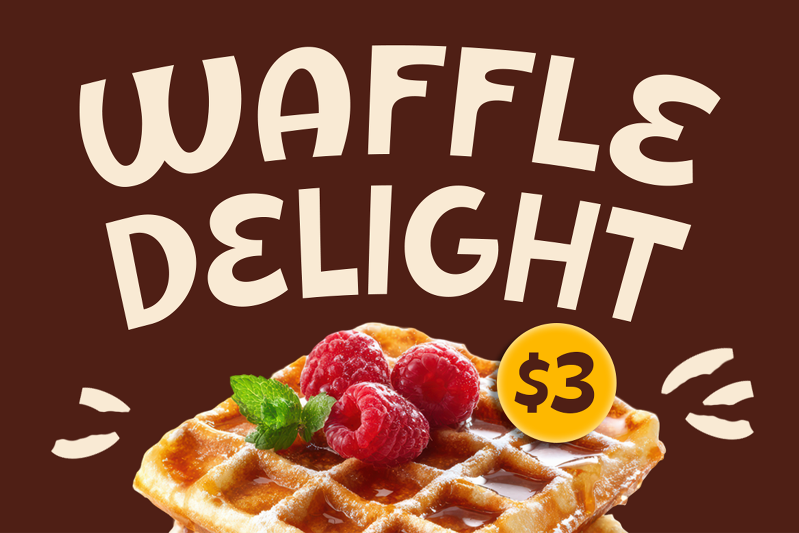 PEANUT WAFFLE Font waffle dessert advertising