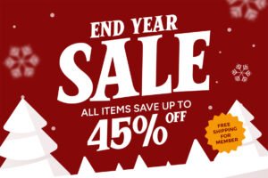Winter Glyph Font End Year Sale Christmas promotional banner
