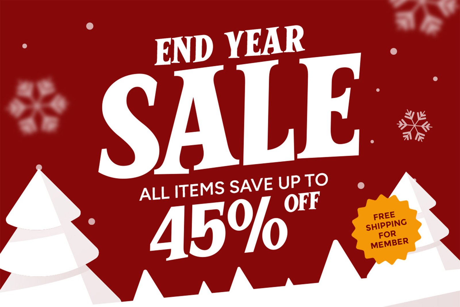 Winter Glyph Font End Year Sale Christmas promotional banner
