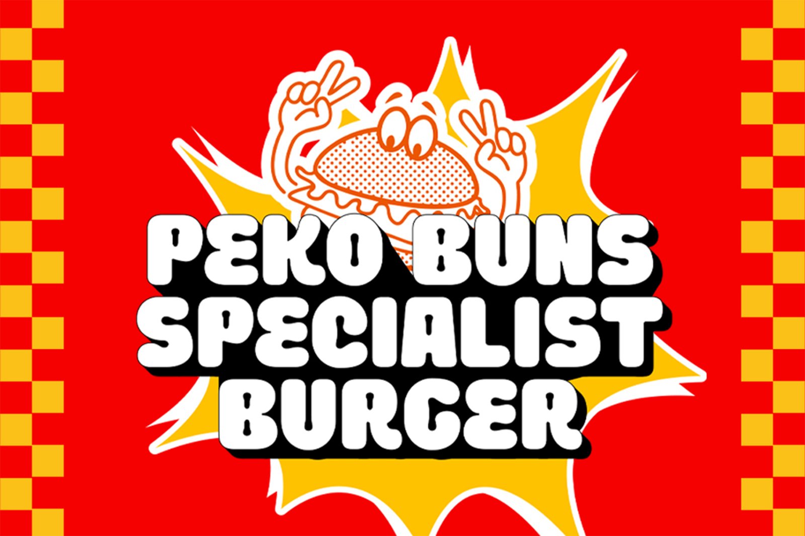Spicy Pickle Font Peko Buns Specialist Burger promotional graphic