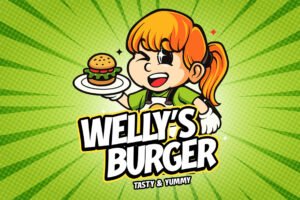 COMIC BEACON Font cartoon burger logo