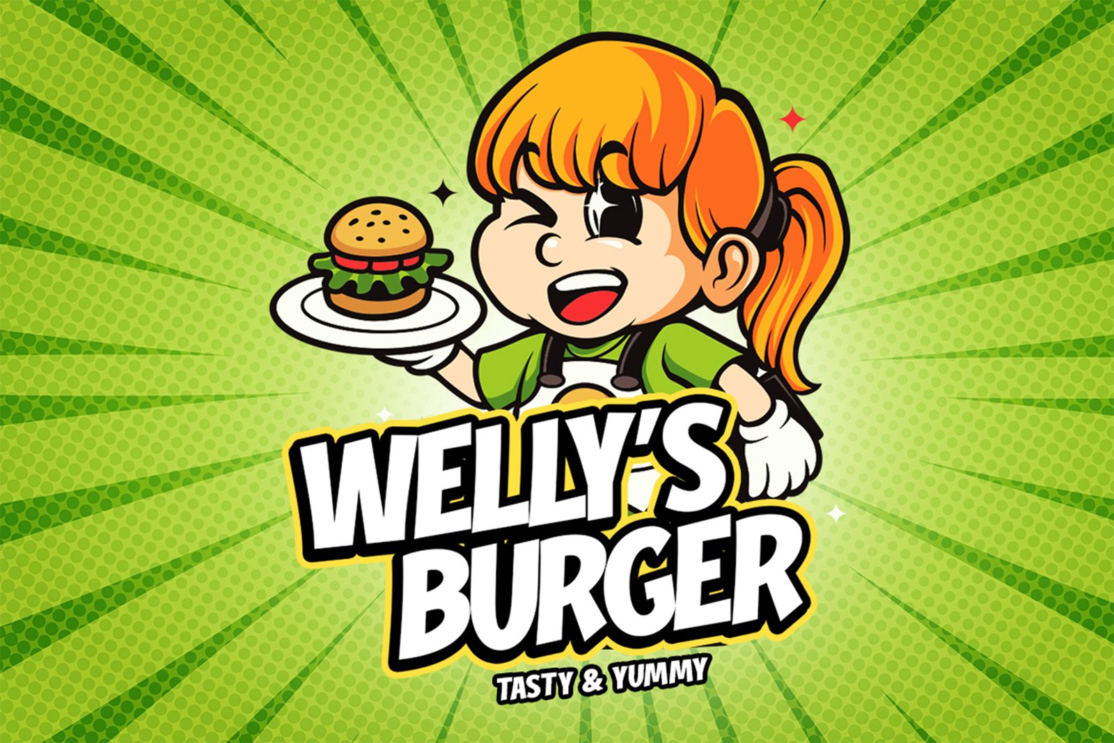 COMIC BEACON Font cartoon burger logo