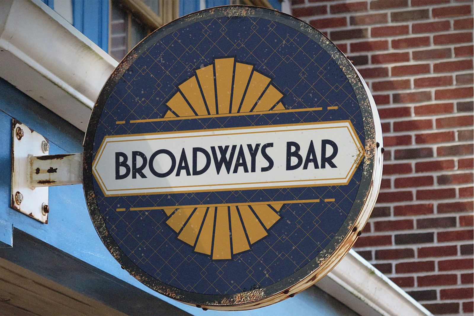 DECORT Font Broadway bar vintage sign