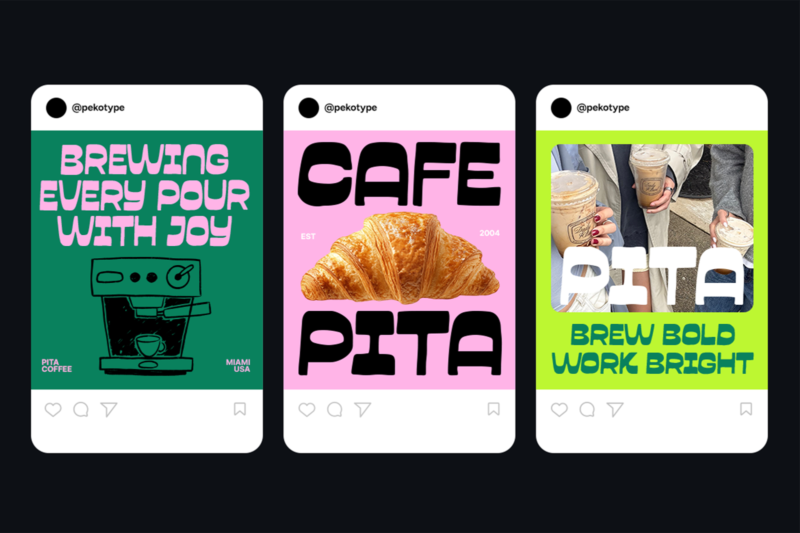 Garpit Font cafe social media designs
