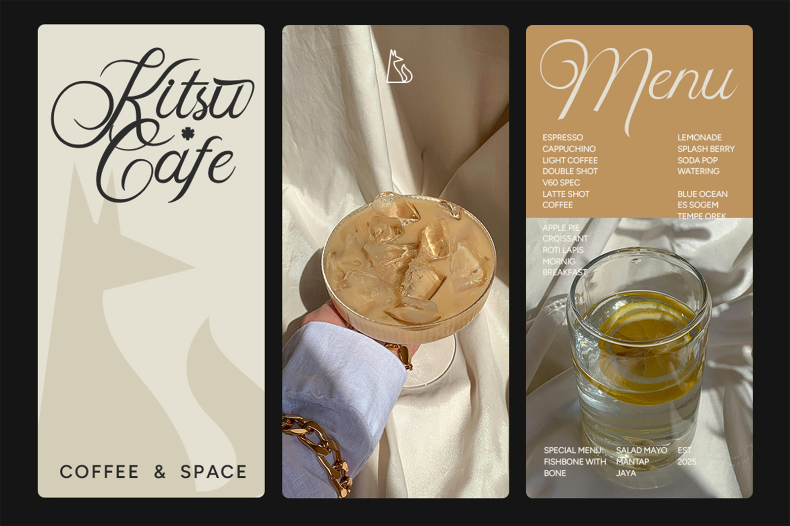 Skipten Font café menu and beverage branding mockup