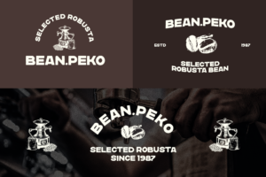 DAILY BREW Font coffee bean logo concepts