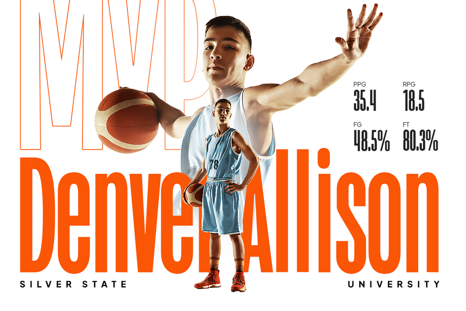Hornset Font basketball athlete promotional poster