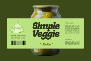Pagion Font Simple pickle jar label mockup